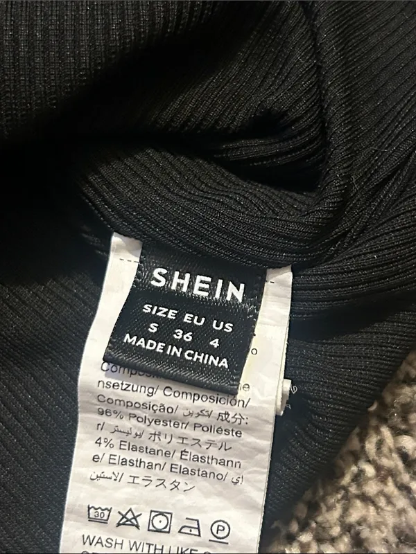 SHEIN Black Ribbed Spaghetti Strap Crop Top Cami Basic Size Small - Image 2