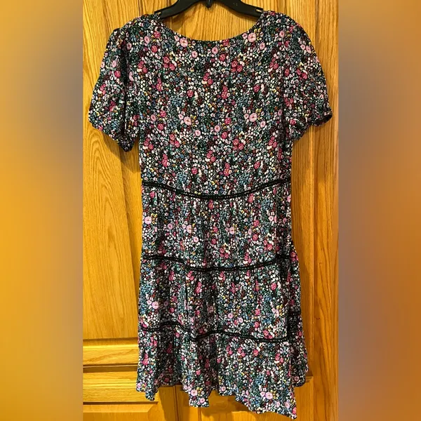 Wild Fable Floral Print Short Sleeve Tiered‎ Babydoll Flowy Mini Dress Siize XS - Image 10