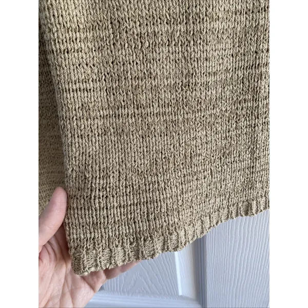 Chico's Design Silk Blend Knit Sweater Womens Size L 2 Tan‎ Beige Vtg Crewneck - Image 5