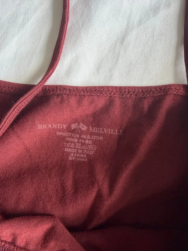 burgundy brandy melville babydoll tank top - Image 3