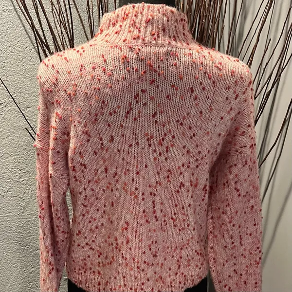 🍒Lauren Conrad Pink Polka Dot Mock Turtleneck Sweater Size Small🍒 - Image 2