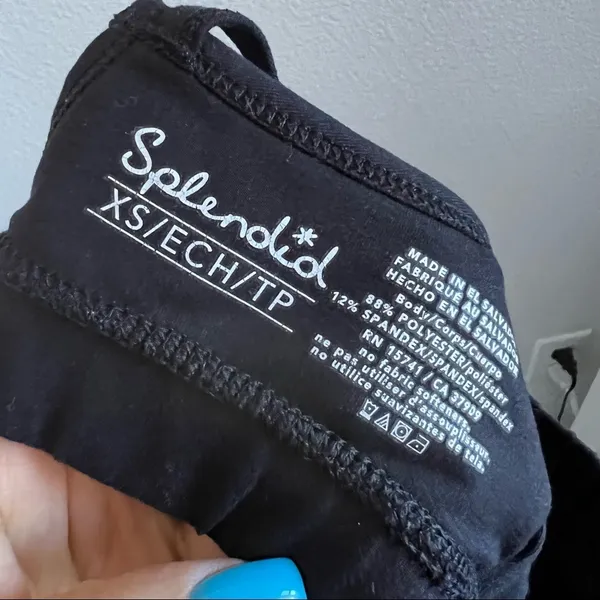 Splendid Strappy Black Active Padded Sports Bra Pull On XS - Image 4