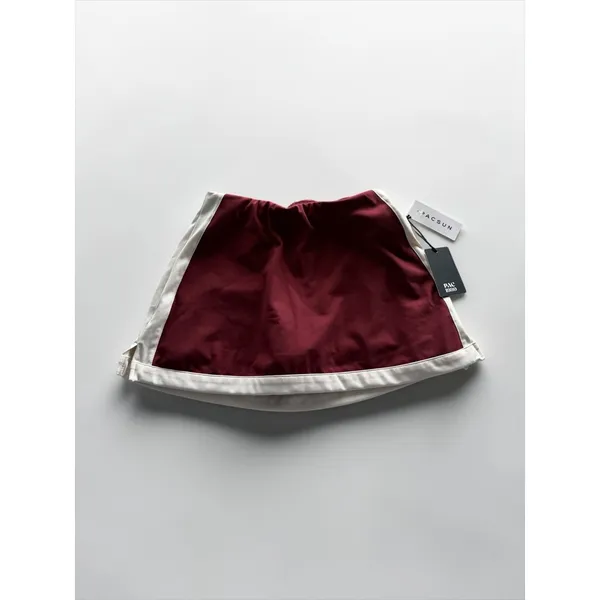 PacSun PAC 1980 Women Burgundy Red Athletic Skort White Trim Small NWT - Image 2