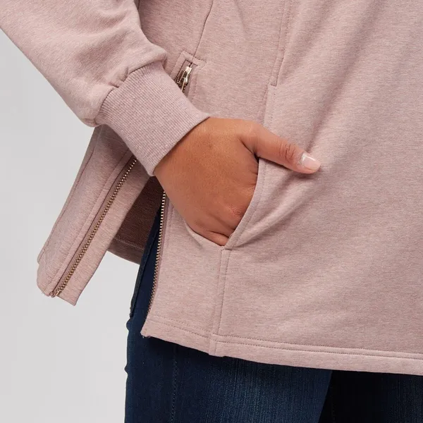 Varley‎ Atlas Sweatshirt Womens Medium Ash Rose Pink Side Zip Funnel Neck - Image 4