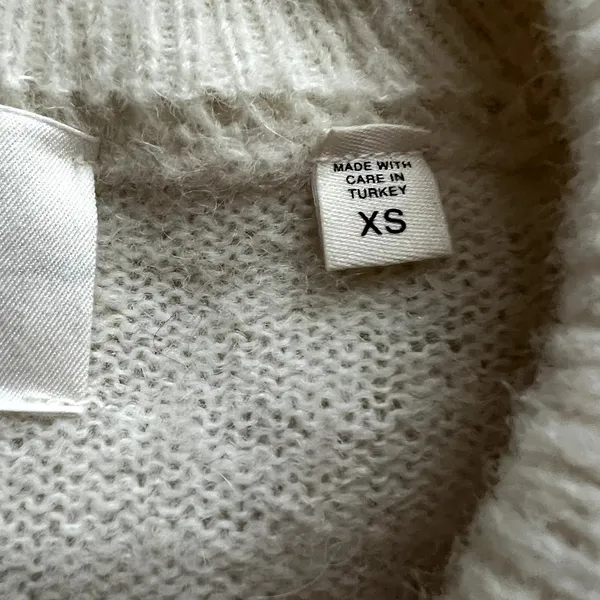 Doen Azaria Ivory Cream Sweater Size XS Alpaca Wool Ruffle Collar - Image 5