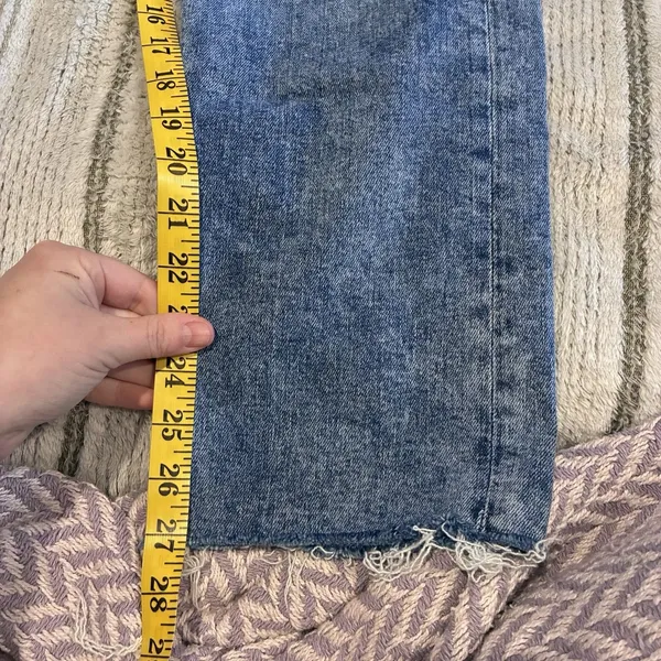 MOTHER Tomkat Ankle Fray Button Fly High Rise Jeans 30x27 Size 30 - Image 4