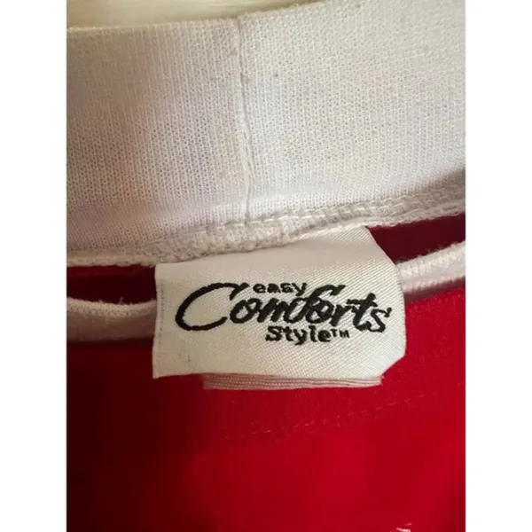 Vintage Easy Comforts Red Winter Snowman Christmas Holiday Sweatshirt‎ - Image 3