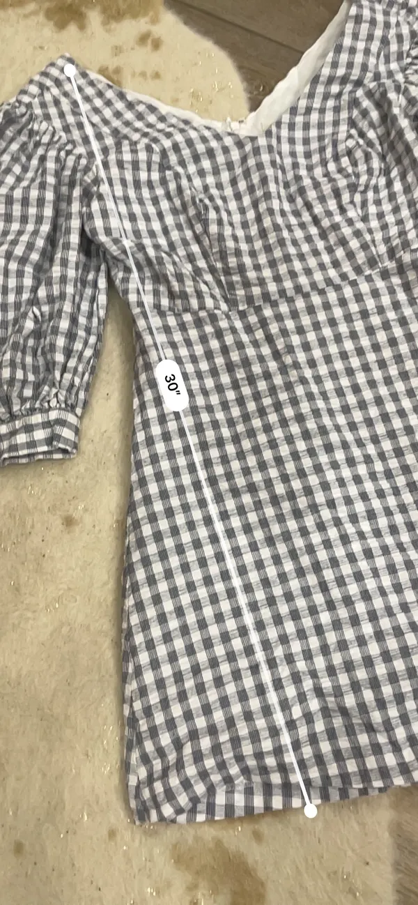Urban Outfitters Gingham Half Puff Sleeve Dress - Image 5
