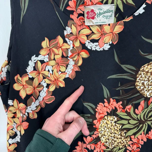 Hilo Hattie Hawaiian Midi Dress‎ Made in USA Sleeveless Tank Pineapple Floral - Image 3