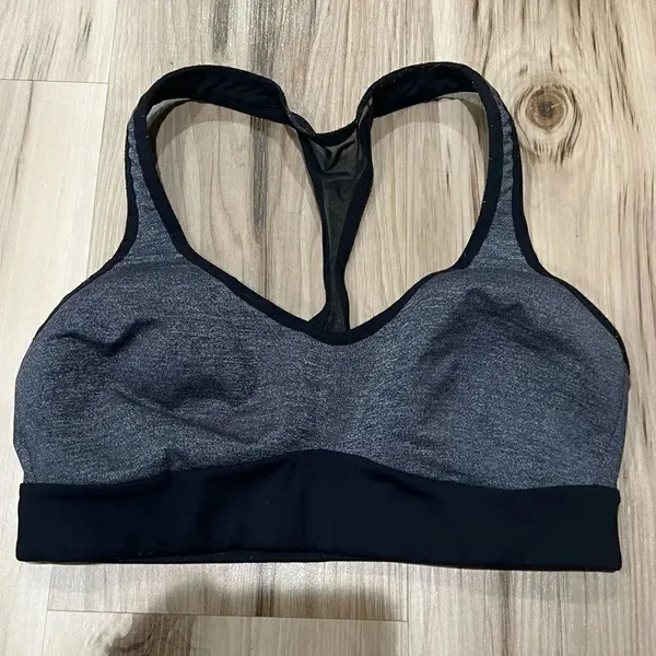 Lululemon Speed Up Grey and Black Bra Women’s 4 - Image 2