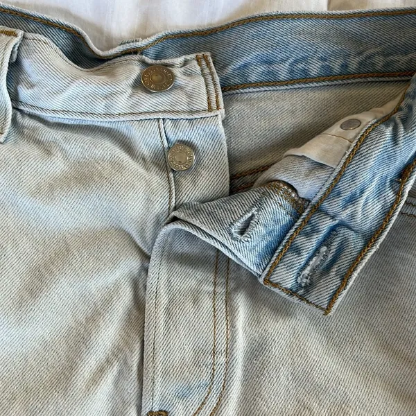 Levi's 501 cut off denim shorts with floral embroidery. Size 34 (?) - Image 6