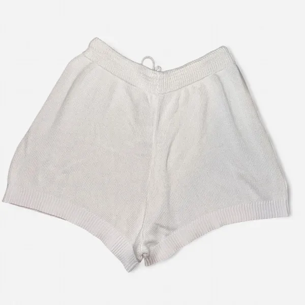 Source Unknown 2-Piece White Knit Beach Set with Tube Top and Shorts; Size SMALL - Image 5