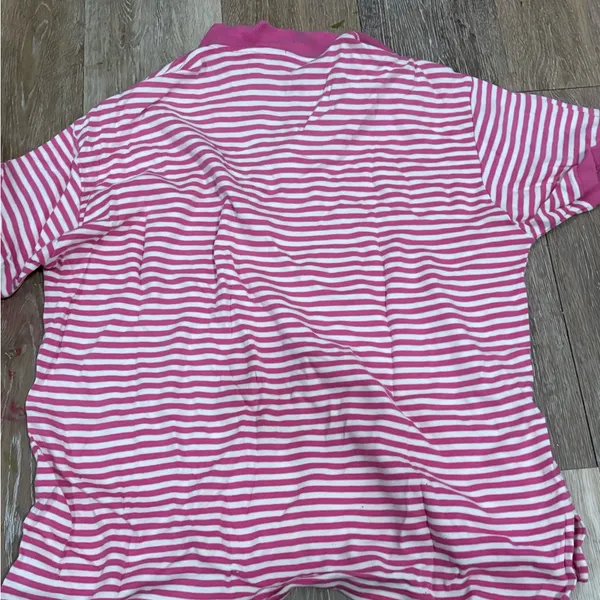 Ralph Lauren Vintage Pink Striped Polo Shirt - Image 3