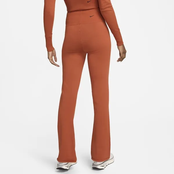 Nike Flare Chill knit Pants Women Medium Orange Excellent High Waist‎ FN4685-825 - Image 2