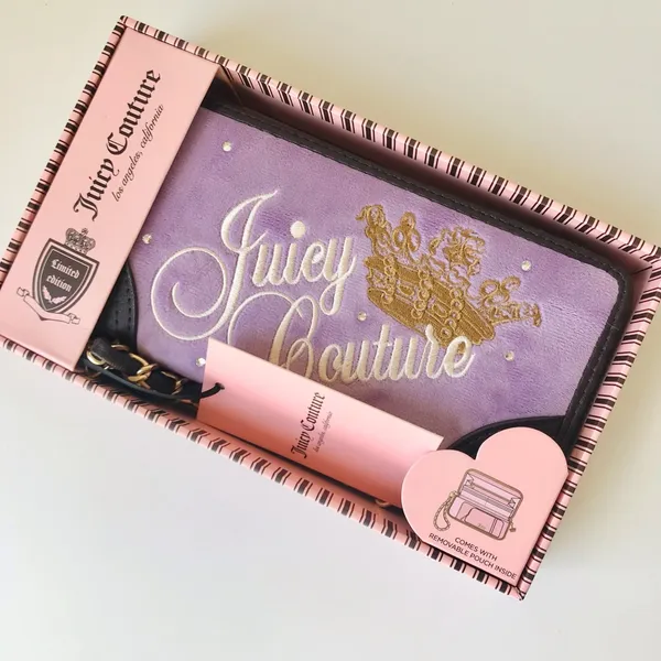 Juicy Couture Heritage Large Zip Around Purple Wallet Set NIB - Image 15