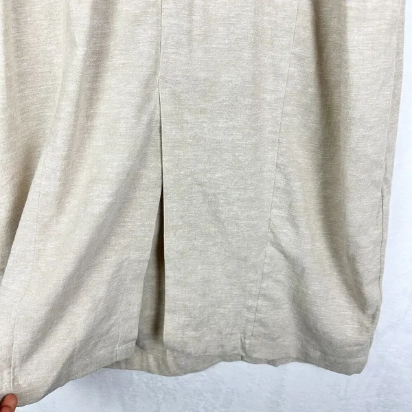 Old Navy Sleeveless Square Neck Midi Dress Size Large Flax Linen NEW Vacation - Image 7
