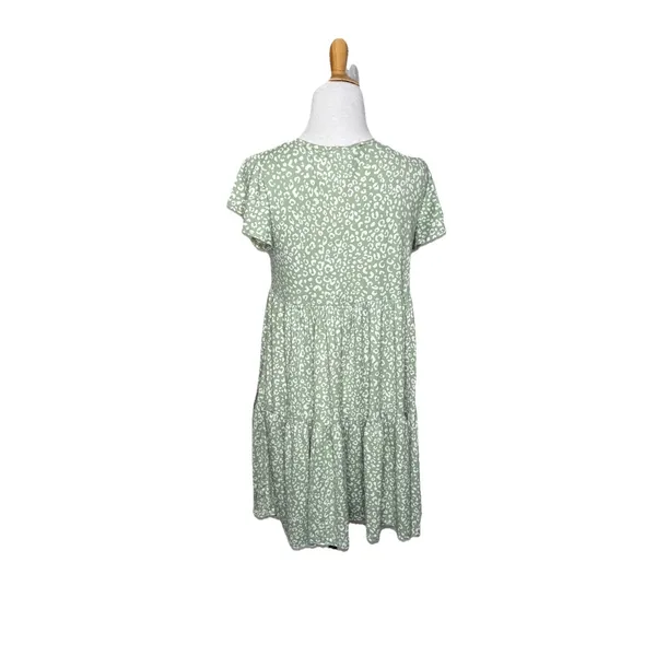 Jessica Simpson Mint Green White Leopard Print Mini Dress Size Large Womens - Image 3