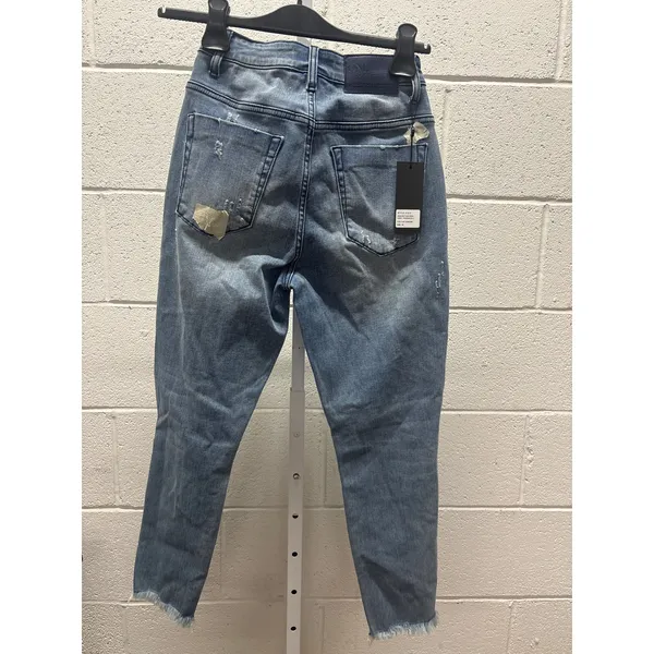 NWT One Teaspoon Sz 26 High Waist Freebirds II Cobaine Distressed Denim Jeans - Image 4