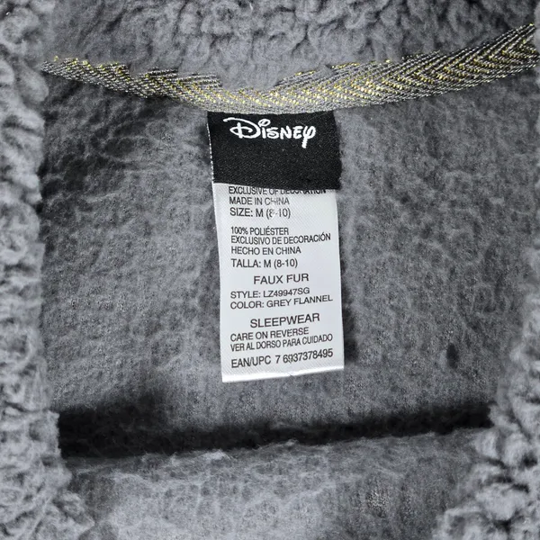 Disney Winnie the Pooh‎ Sherpa Fleece Sleepwear Top M Gray "Ok But First Hunny" - Image 4