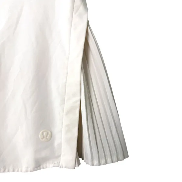 Lululemon Peek Pleat High Rise Tennis Skirt White Size 2 - Image 4