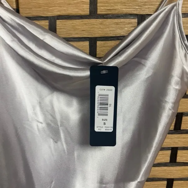 Bebe Silver Midi Slip Dress Size Small‎ - Image 6