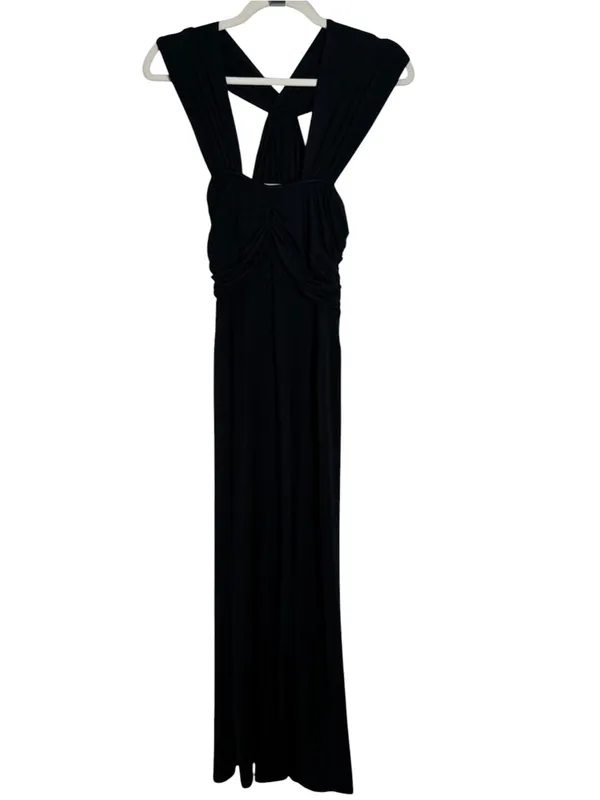 Favorite Daughter Vivien Ruched Black Maxi Dress Formal Cocktail Size Medium - Image 4