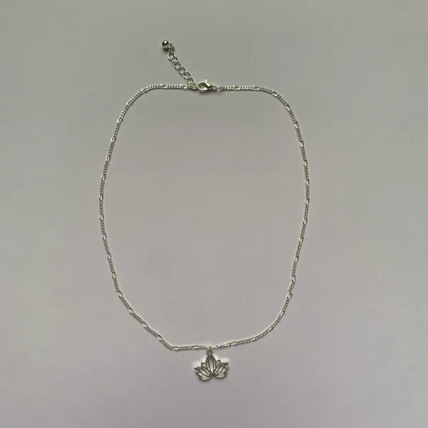 Handmade Silver Lotus Necklace - Image 3