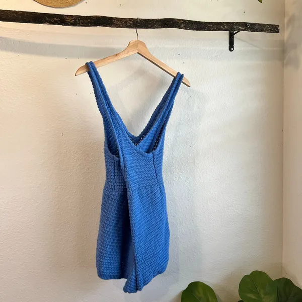 Free People Beach Cotton Woven Clear Skies Fauxchet Woven Short Romper Size XS - Image 9