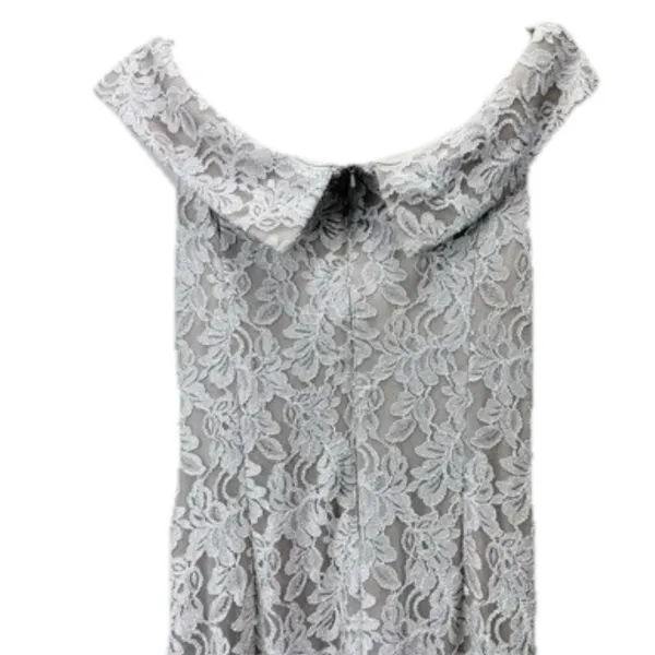 Alex Evenings Ivory Beige Glitter Lace Off Shoulder Formal‎ Maxi Dress Size 10 - Image 8
