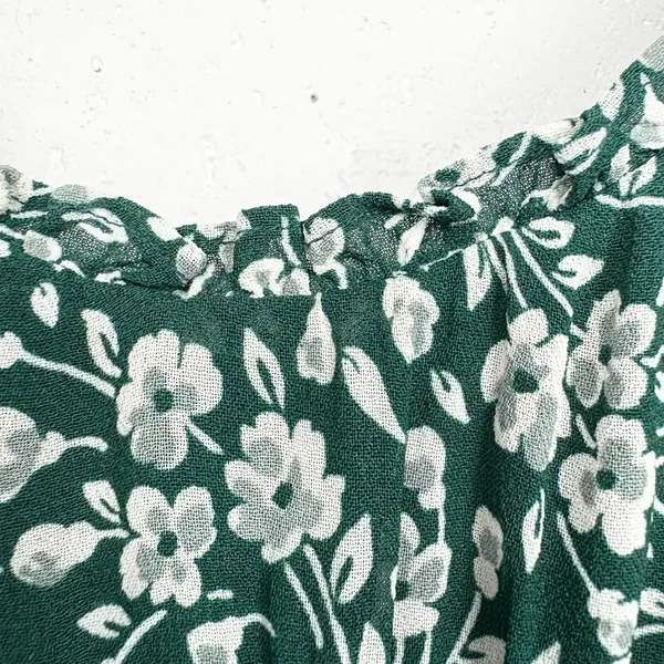 Reformation Esther Green Floral Mini Dress Ruffle Scoop Neck Adjustable Straps 0 - Image 11
