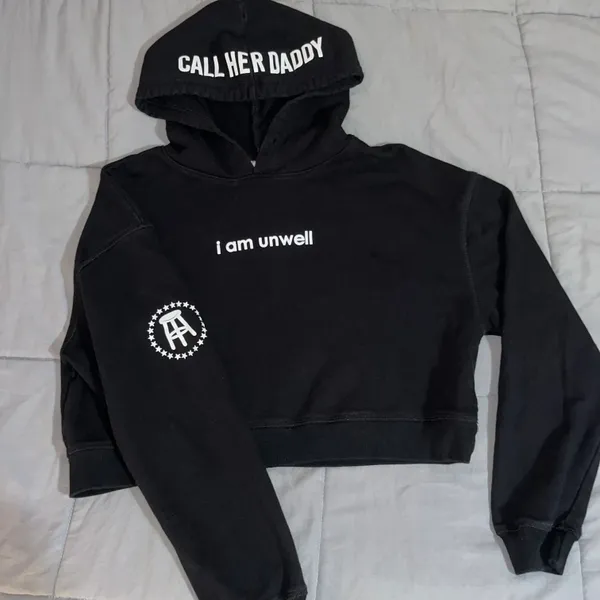 Barstool Sports Call Her Daddy “ I Am Unwell” Crop Hoodie - Image 3