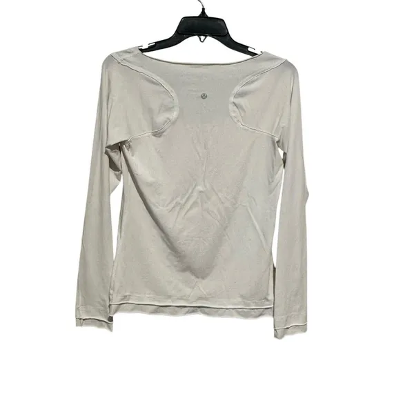 Lululemon Athletic Shirt Womens ~8 White Medium Long‎ Sleeve Casual Scoop #MN5-1 - Image 2