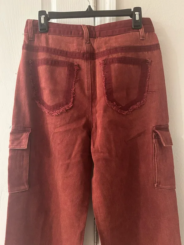 POL End Zone Vintage Wash Joggers In Brick Size Small - Image 8
