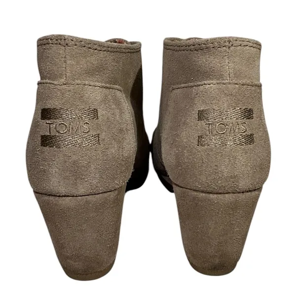 TOMS Womens Desert Wedge Taupe Suede Lace Up Ankle Booties Size 8 - Image 7