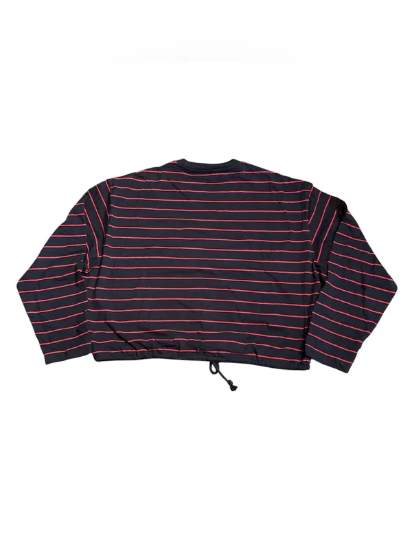Madewell women’s The Perfect Tie-Waist Tee Jersey navy red stripe Size L NWT - Image 5