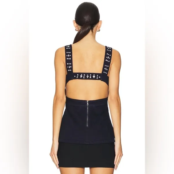 Free People Decked In‎ Shine Top in Dark Rinse Size Large - Image 4