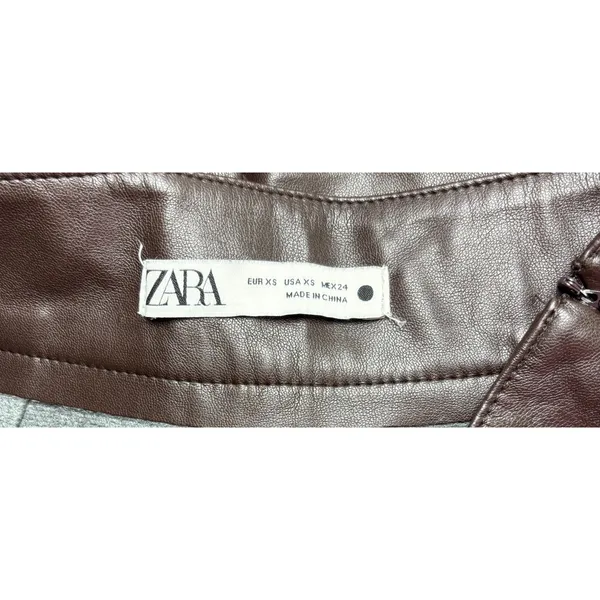 ZARA Brown Wide Leg Trousers Pants Women's Size XS NWOT - Image 8