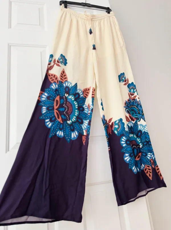 Farm Rio Martina Printed Pull-on Wide-Leg Pants, Size M - Image 9