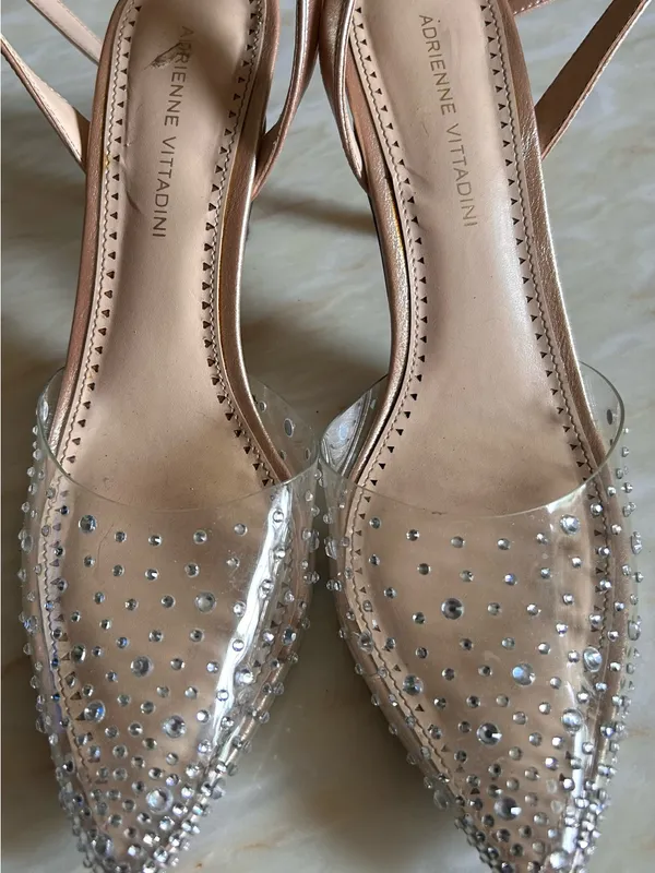 Adrienne Vittadini Nerve Rhinestone Slingback Heels Sz 9 Autumn Wedding Guest - Image 6