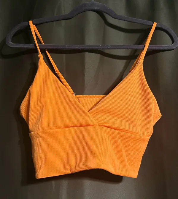 Women’s workout top Orange Size M - Image 2