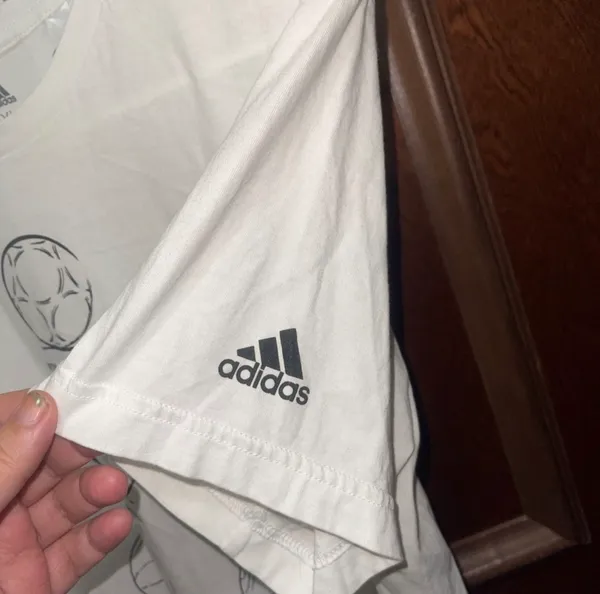 Adidas White Graphic Soccer Ball Tee - Size XL - Image 6