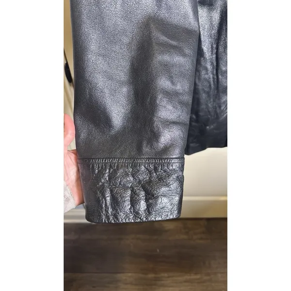 Wilson's Leather 'M. Julian' Jacket Coat‎ Lined Full Zip Men's XL Vintage Black - Image 6