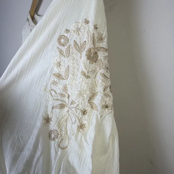 Anthropologie Viveka Embroidered Lace Mini Dress Medium goddess bohemian fairy - Image 11