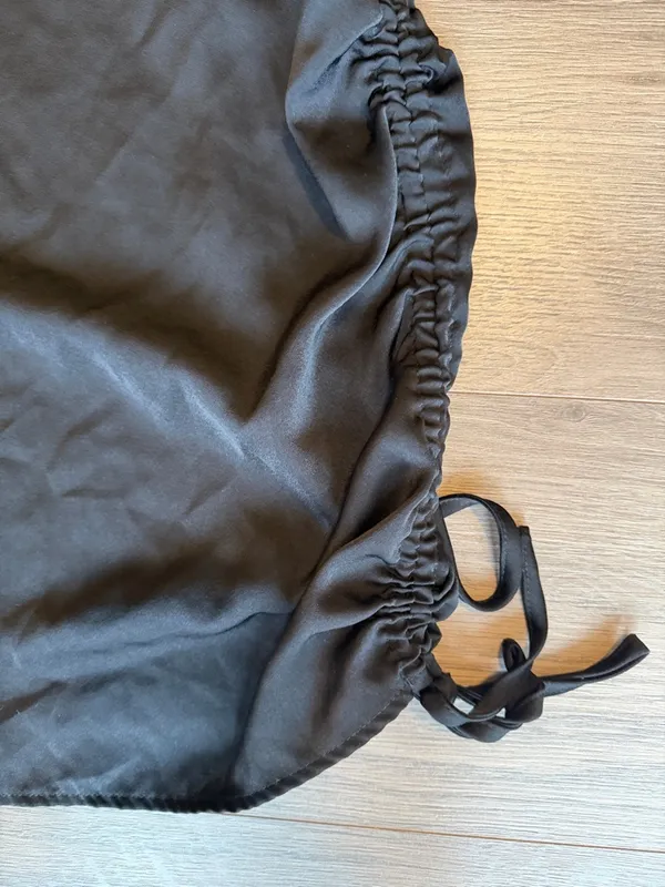 SheIn Black Satin Halter Dress with Side Ruching /Festival/ Summer night dress - Image 2