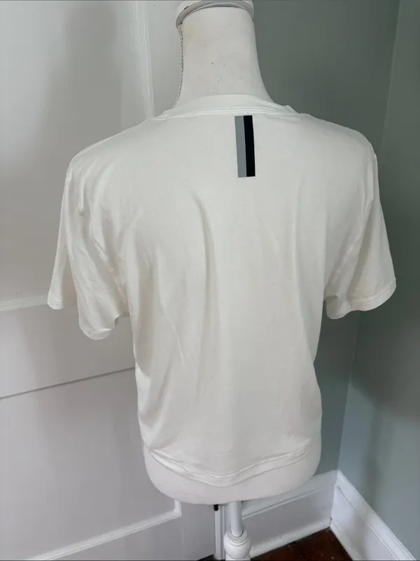 Rhoback Drift Performance Women's White Crewneck Short Sleeve Shirt Top Small - Image 3