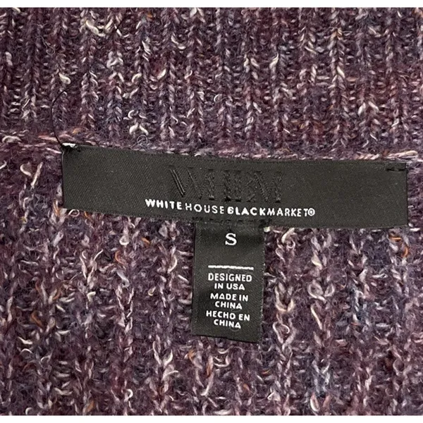 White House | Black Market Purple Cardigan Size Small Chunky Marled Cropped Sweater Knit Wool Blend - Image 4