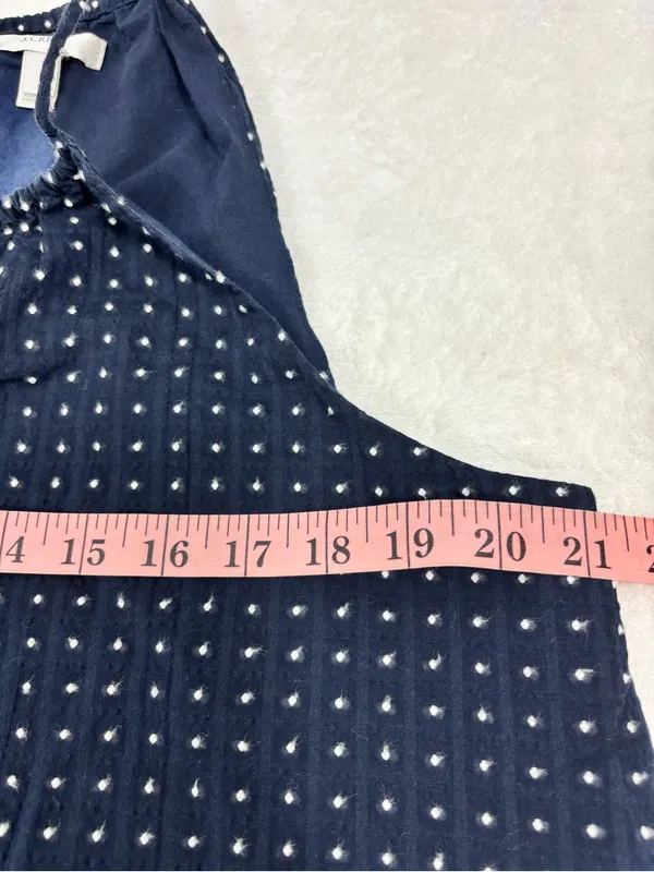 J. Crew Navy Polka Dot Maxi Slip Cotton Dress Size L - Image 8