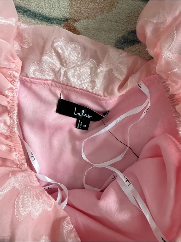 Lulu's Pretty Perfect Blush Burnout Floral Off-the-Shoulder Midi Dress - Image 6
