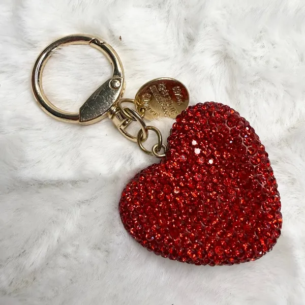 Fashion Rhinestone Heart Keychain Crystal Handbag Purse Bag charm - Image 2