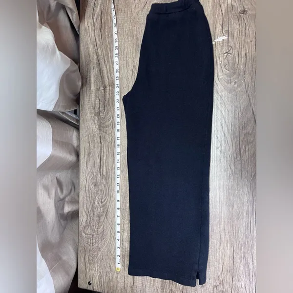 St.John black knit wide leg pants with pleats size 4‎ - Image 6